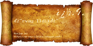 Árvay Ildikó névjegykártya
